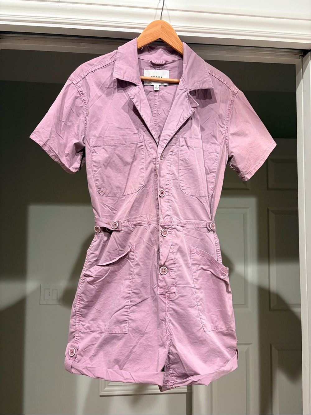 pistola Mauve Pink Short-Sleeve Utility Romper